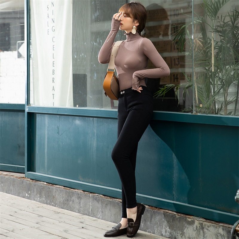 South Korea lets diet2020 new plus velvet padded magic pants hip belly pants women wear winter