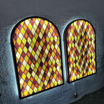 Wrought iron fake window living room background wall decorative light aisle billboard display board custom wall advertising light box