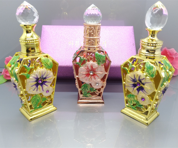 12ml retro high-end essential oil bottle tattoo color material sub-bottling perfume bottle cosmetics sub-package empty bottle