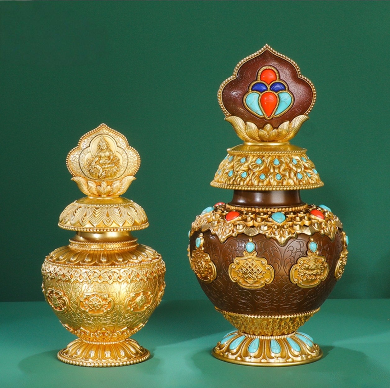 金銅経瓶「八宝瓶」仏教の八宝