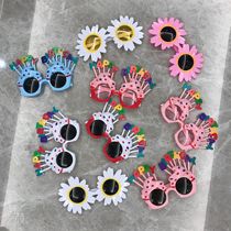 Xinjiang Little Red Book same net red funny photo birthday glasses childrens creative party decorative cake shape