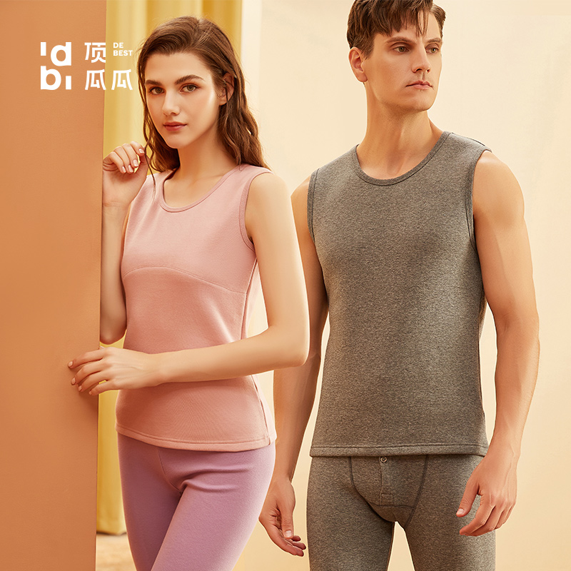 Top melon men's warm vest autumn and winter plus velvet thickened waistcoat top pipe men's cotton warm vest new product