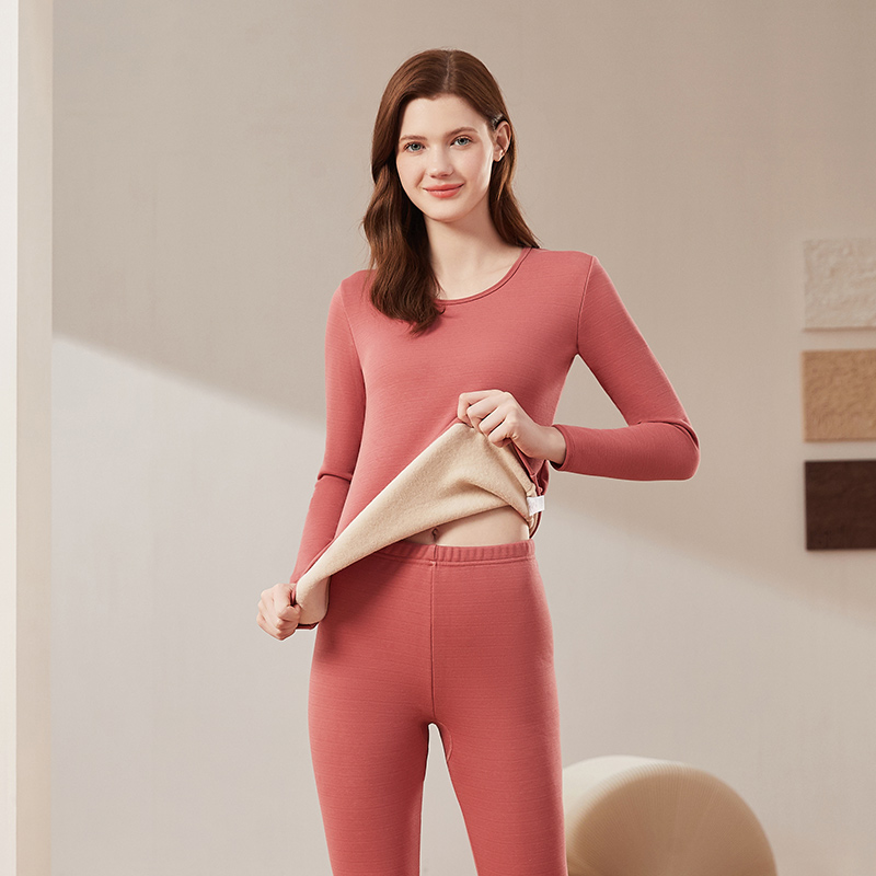 Top piper women's thermal underwear pure cotton plus velvet thickened autumn clothes and long johns top melon melon cotton high collar thermal underwear