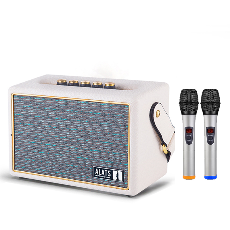 Professional wooden classical high-fidelity sound box charging portable bluetooth portable retro old-fashioned outdoor singing K song living room bedroom singing hifi karaoke portable ornaments radio subwoofer