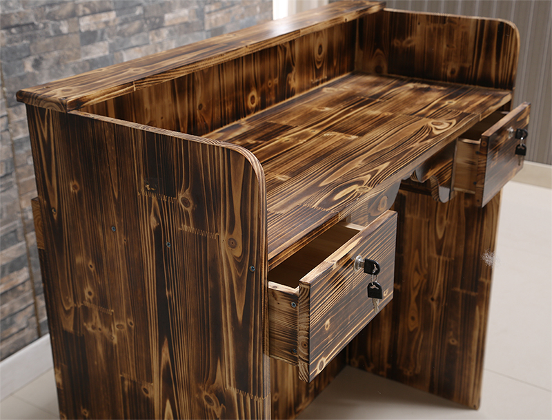 [USD 165.76] Fire carbonized solid wood small cash register counter