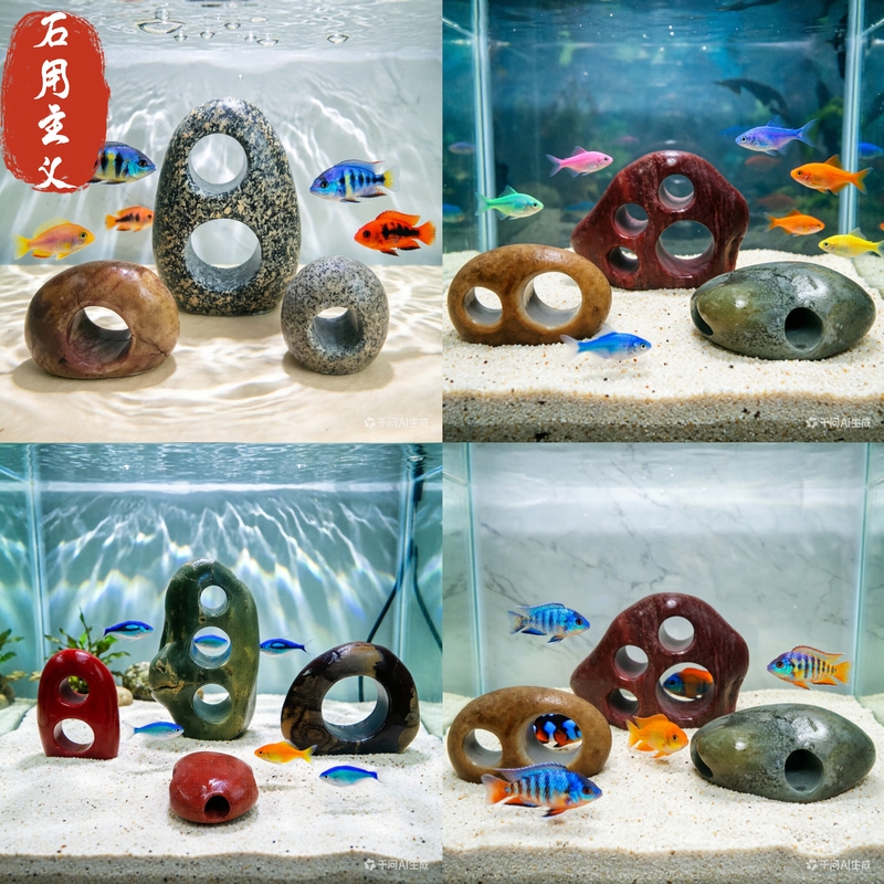 Natural Stone Fish Cave and Fish Nest Landscaping Combination, Suitable for Fish Tanks Larger Than 40cm [Units of Measurement], Shipped According to the Picture, Cave Stone