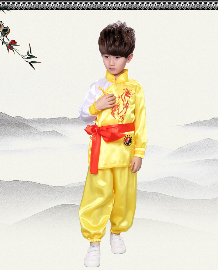 Quần áo võ thuật biểu diễn quần áo trẻ em tay ngắn Trung Quốc tập thể dục Kung Fu quần áo bé trai và bé gái quần áo cho trẻ 14 tuổi nam
