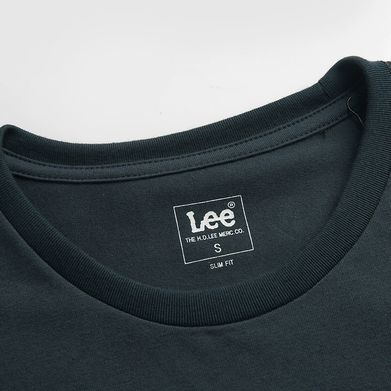Lee nam mùa hè Mới nam cổ tròn tay ngắn tay áo thun xanh Áo thun cotton hàng đầu L29627K996QZ - Áo phông ngắn áo thun nam cao cấp