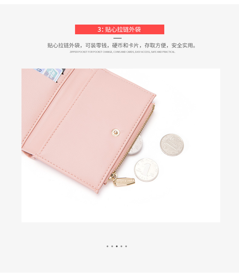 Ví nữ 2018 mới ngắn dễ thương ví mini zip xu sinh viên Phiên bản tiếng Hàn in ví nhỏ tươi - Ví tiền ví camelia