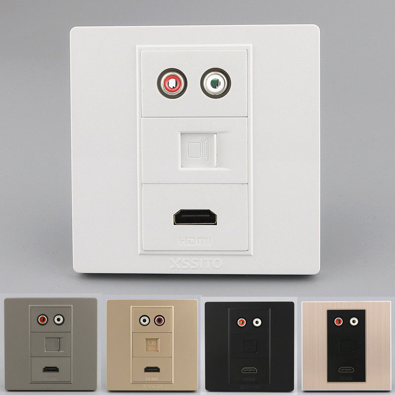 Multimedia panel socket set-top box Lotus audio VGA audio HDMI HD network RJ45 86 socket