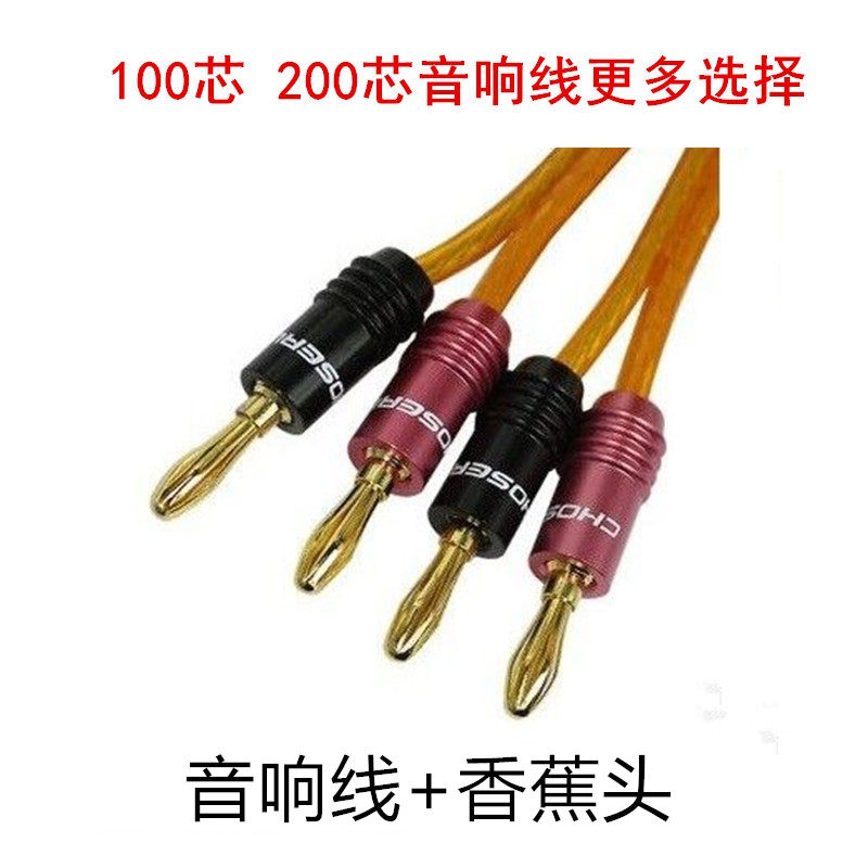 Home Speaker Horn Line Oxygen-free Copper Sound Jumper Short Line Power Amplifier Connection Line Banana Head Fever Audio Line
