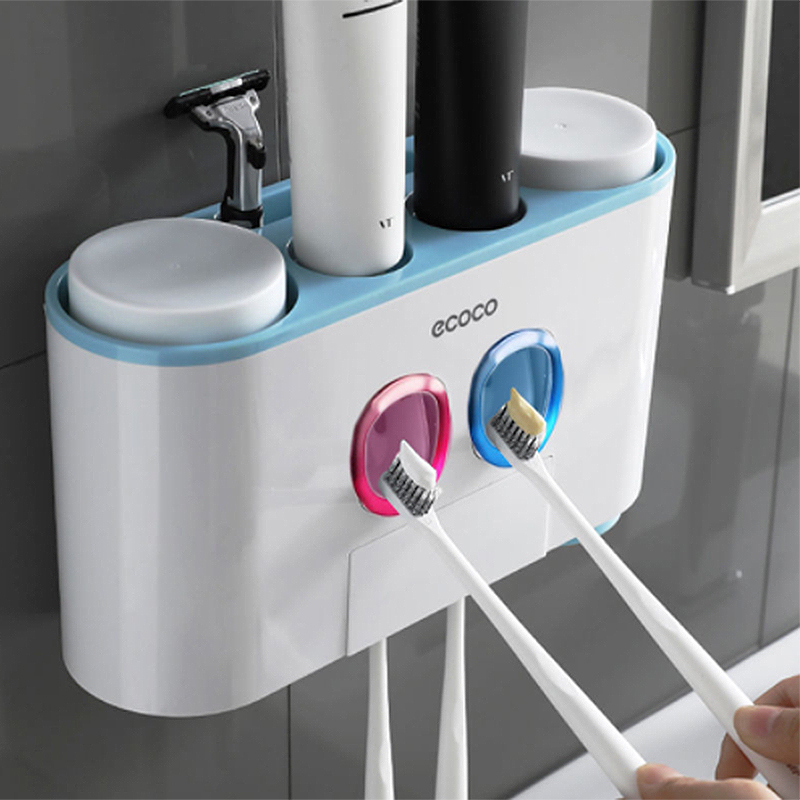 Creative Automatic Squeeze Toothpaste TOOTHBRUSHES SHELF HOME WALL-MOUNTED DENTAL TOOL RACK WASH SUIT TOOTHPASTE SQUEEZER