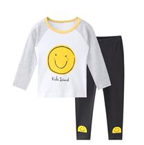 Expats wood new children Laika lingerie suit men and women small middle children clothes autumn and winter foreign air pure cotton home with smiley face