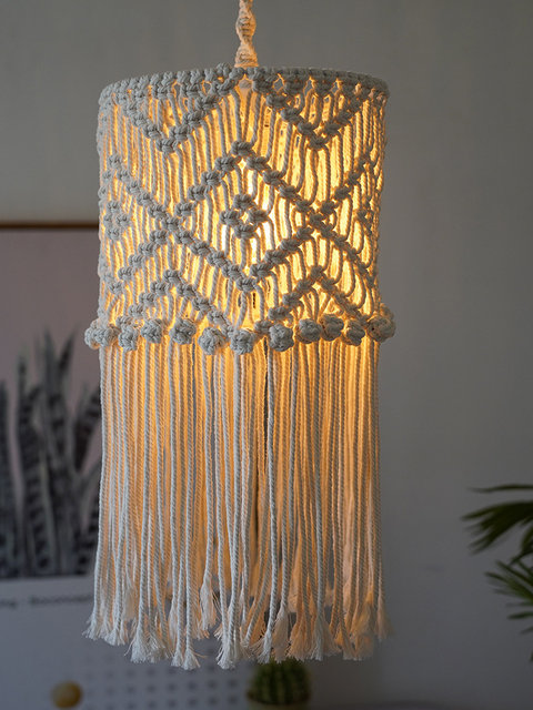 Handwoven lampshade lantern chandelier Moroccan bedroom decorative lamp ethnic style photography props