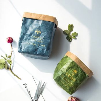 Dupont Paper Bag Tyvek Washable Kraft Paper Bag, Washable, Tear-Resistant, Waterproof Storage Bag, Green Plant Flower Pot