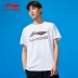 áo phông nam Áo thun nam tay ngắn Li Ning 2022 Amoi cotton nguyên chất thoáng khí LOGO lớn thể thao cổ tròn dệt kim có đáy áo sơ mi nam ngắn tay áo form rộng nam Áo phông ngắn