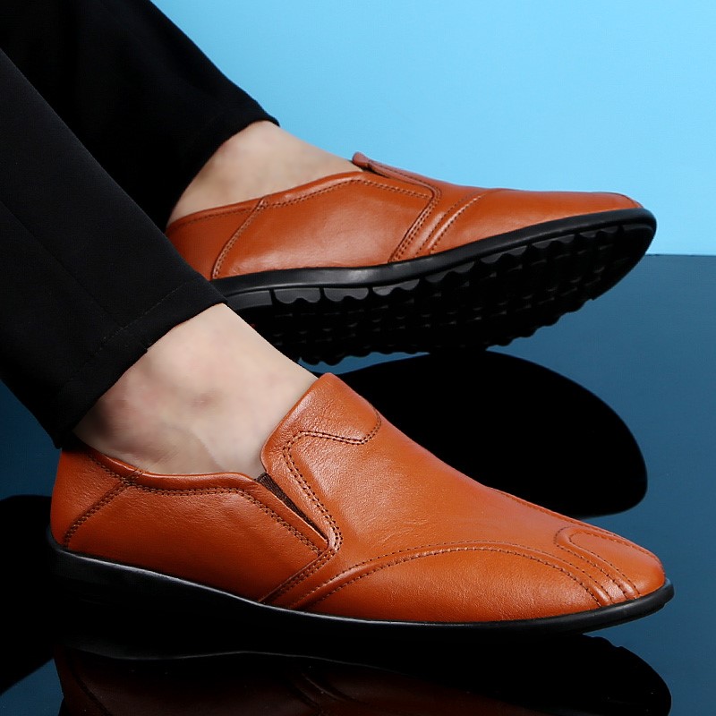 Tide Cards Sloth beans Bean Shoes Men Fashion Trends 100 Hitch Soft Leather Shoes Ingléen Wind Work Shoes Casual Leather Shoes