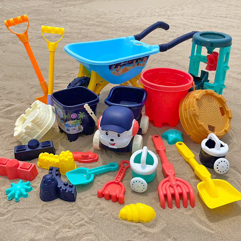 Beach playset truck kids sand digging tools baby cassia boy girl hourglass shovel bucket play sand