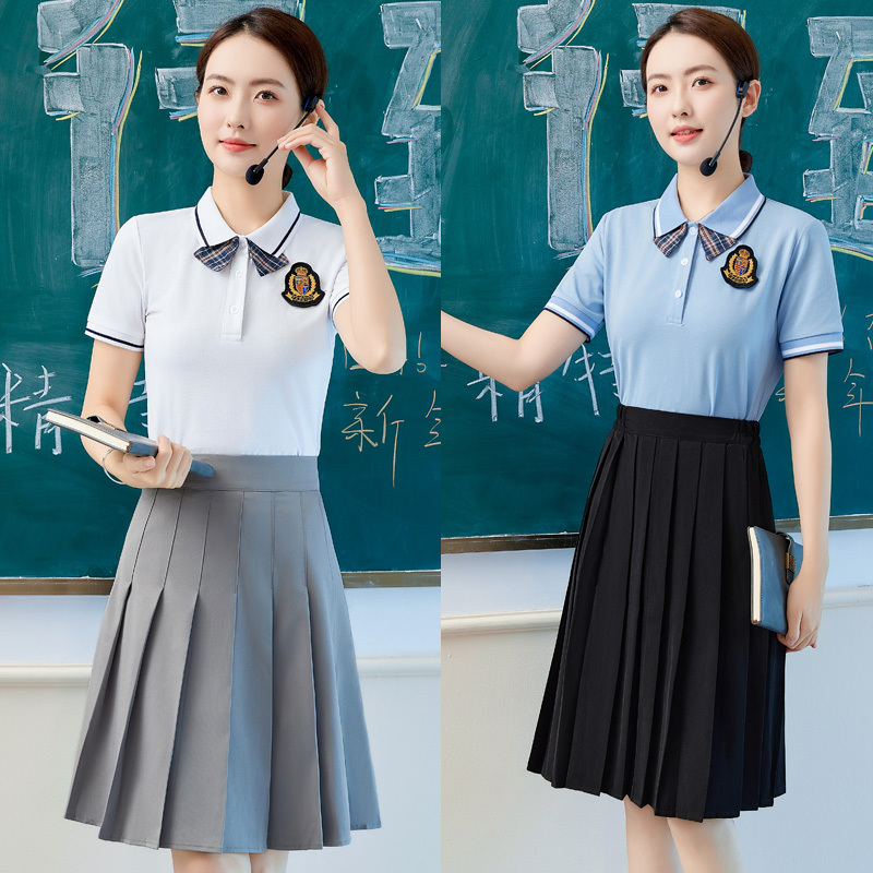 T-Shirt Women's Summer Short-Sleeved Casual Polo Shirt Top Kindergarten Teacher Teacher Junior High School Student Class Uniform Recitation Performance Clothing