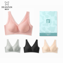 Butterfly Anfen Latex Underwear Female Thin subsection to gather auxiliary milk anti-sagging large chest display small free steel ring with beautiful back bra
