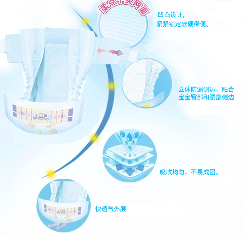 Tã Hua Hua Miao và Shu cực lớn XL44 viên 2 bao bì thoáng khí cho bé bốn mùa tã - Tã / quần Lala / tã giấy các loại tã bỉm