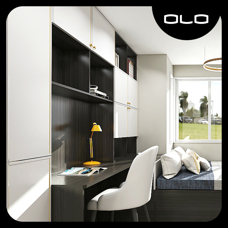 I Leong please full house Custom tatami bed Bed Wardrobe integrated book room Small bedroom Children's room as a whole stepped foot