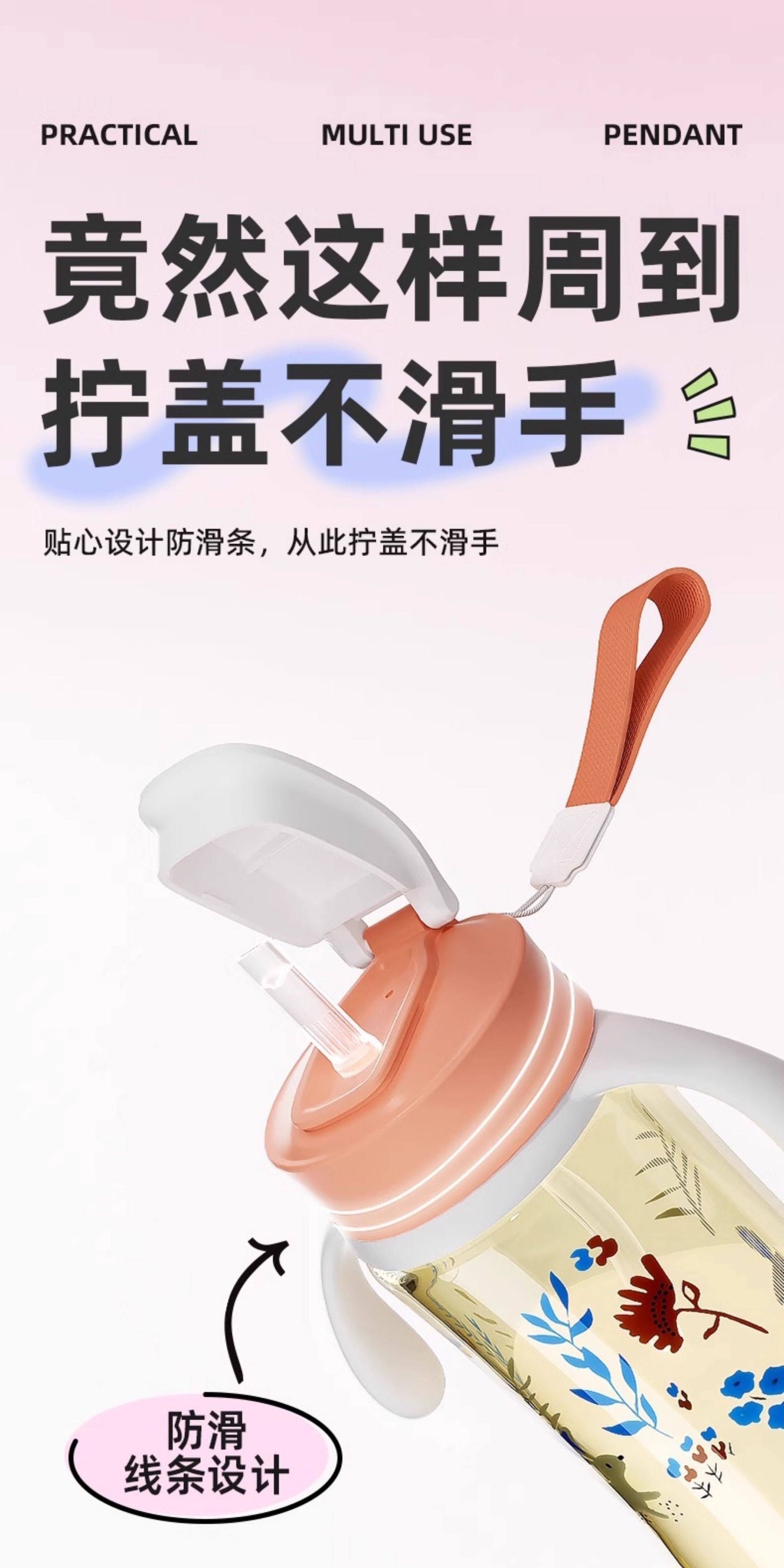 Крышка для бутылочек 安配水杯盖适配贝亲第3代奶瓶配件宽口奶瓶转换头直饮吸管重力球 Residential distribution