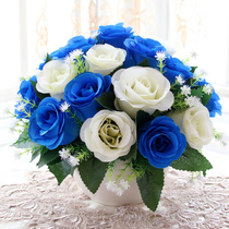 Plastic Bouquet decoration flower simulation rose dried flower ornaments table flower setting flower living room fake flower art small potted plant