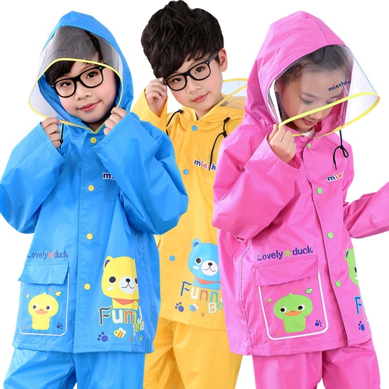 Child Raincoat Boy Student 6-12 Suits Large Child Girl Pupils Waterproof Two-piece Rain Pants Hiking Pants