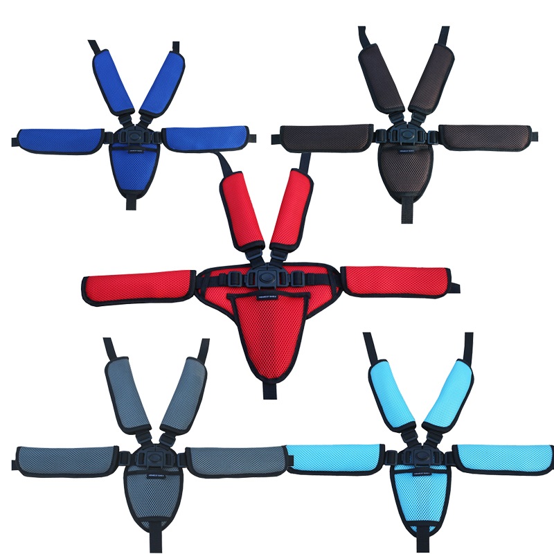 Stroller seat belt children's dining chair stroller tricycle baby seat universal five-point strap accessories