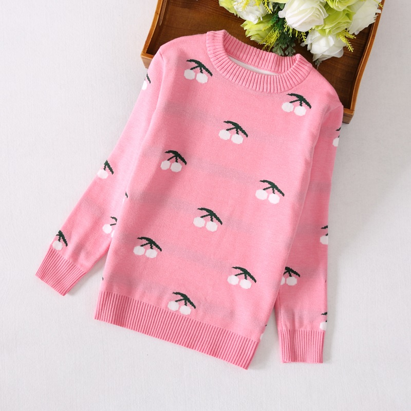New round neck spring and autumn pullover bottoming sweater coat middle-aged girls and girls bottoming shirts big boys and children