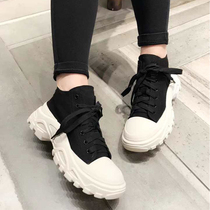 European station 2018 Fall new European stock lace genuine leather Old Daddy shoes thick bottom street pat 100 Comfortable Casual Shoes Woman