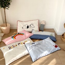 Ins Nordic cute cartoon double gauze cotton childrens pillowcase 60 cotton tribute satin single pillowcase