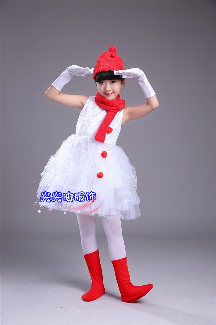 Ngày đầu năm mới Giáng sinh Trang phục búp bê tuyết mới Trang phục biểu diễn tuyết cho trẻ em Cô bé quàng khăn đỏ Người tuyết trẻ nhỏ Quần áo trẻ em - Trang phục đồ bộ cho be gái 12 tuổi