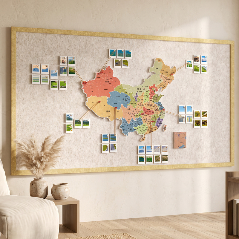 Felt Board Travel Footprint Map of China Travel Photo Wall World Marker Wall Display Wall Record Decoration Felt Board Travel Footprint Map of China Travel Photo Wall World Marker Wall Display Wall Record Decoration