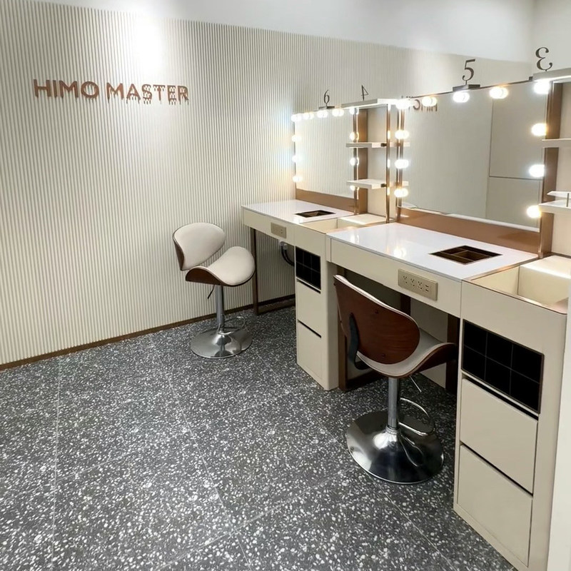 Haima Body Photography Dressing Table, Studio-Specific Makeup Table with Lights, Cream Style Wedding Dress Beauty Makeup Shop Makeup