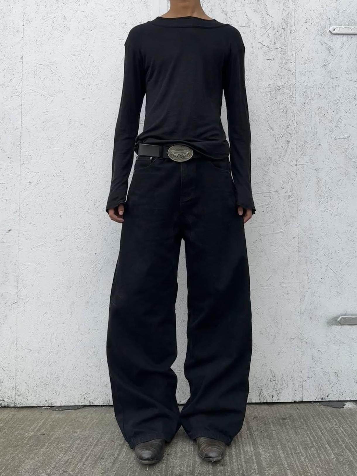 No faith studios 24ss two-color silm round neck double-layer shirt 