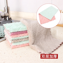 Kitchen dishcloth rag supplies housework cleaning towel not easy to dip Oil Brush pan not easy to drop hair thickening table cloth