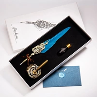 (Золото) Фэнтезийные перья (синий)