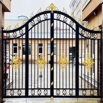 Shenzhen Guangzhou Villa Iron Art Gate Double Door Open Electric Aluminum Art Courtyard Gate Village Yard Entrance Door Chinese