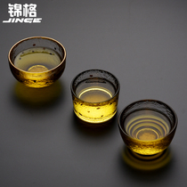 Jinge glass tea cup Gongfu tea with transparent small cup Tea making small master cup Tea cup cup heat-resistant household