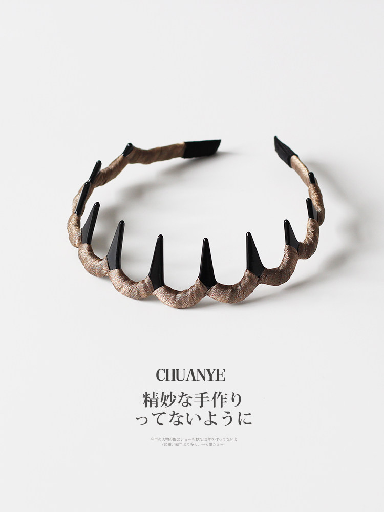 Kawano pink non-slip toothed hair hoop for women with high skull headband showing small face, washing face and breaking hair, organizing artifact