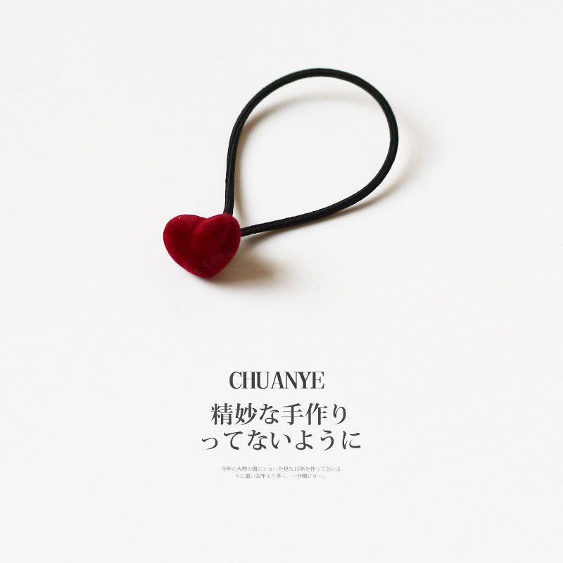 Kawano Japan-South Korea Love Flocking Temperament Zou rubber band Hair Rubber Band Hair Ring Hair Accessories Net Red Adorable High Bounties and Hair Rope