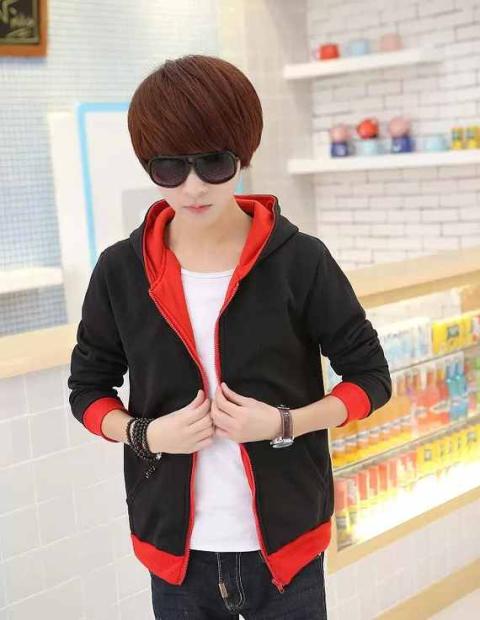 Áo len mùa thu nam áo khoác mùa thu áo khoác nam áo khoác với mũ quần áo thanh niên áo khoác mùa đông nam áo len áo khoác hoodie zip