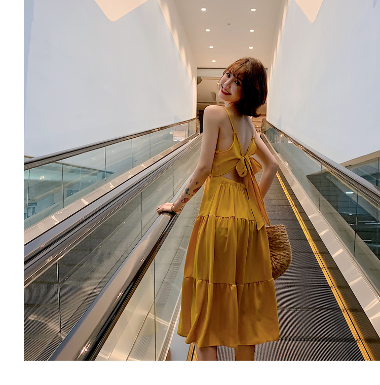 VK旗艦店 韓妞最愛木耳邊性感露背無袖洋裝