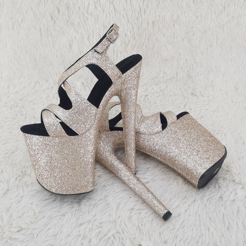 Leecabe Fashion Sexy High Heels Shoes Shiny Walk Show High Heel Sandals New Pop Dance Steel Tube Dance Shoes 1B