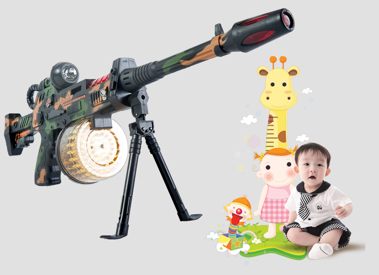 Súng đồ chơi điện âm thanh và ánh sáng tiểu súng máy súng đồ chơi súng bé trai bắn tỉa súng 2-3 / 5-6 tuổi súng nước đồ chơi trẻ em