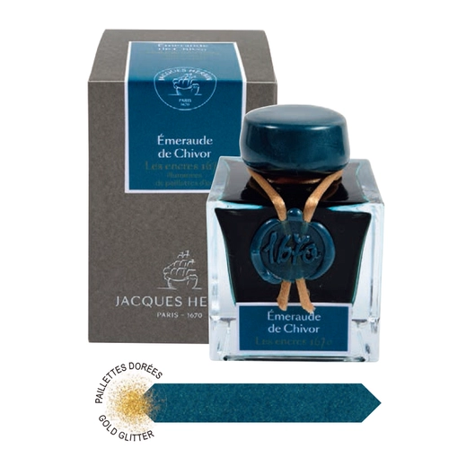 Франция J.Herbin Emerald 1670 Pen Color Ink Несуглеродная живопись, погруженная в воду из золотых чернил
