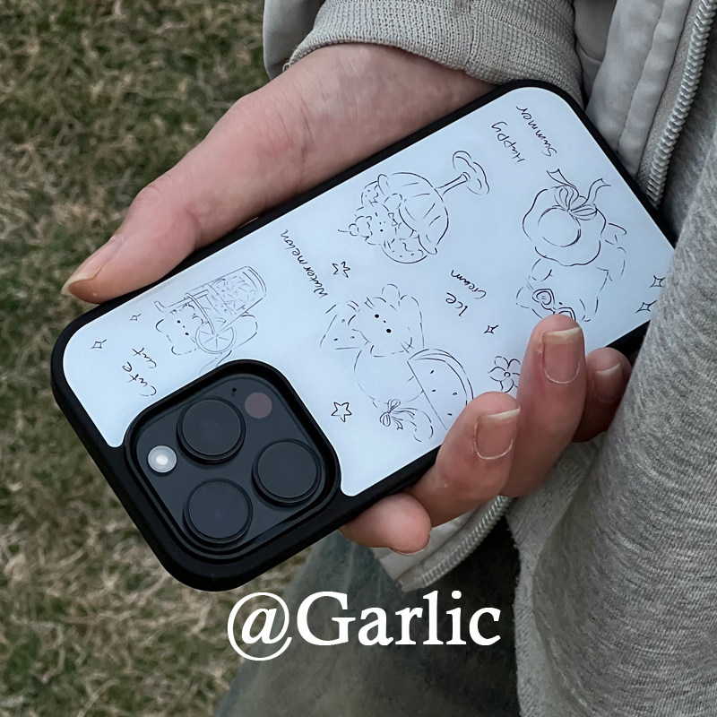 Garlic Original ins Hand-Drawn Black and White Cat Painting Niche Minimalist Phone Case Suitable for Iphone17Promax Glossy Acrylic Black Edge Protective Case 16Pro/15/14/13 Garlic Original ins Hand-Drawn Black and White Cat Painting Niche Minimalist Phone Case Suitable for Iphone17Promax Glossy Acrylic Black Edge Protective Case 16Pro/15/14/13
