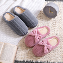 Cotton slippers women winter home cute moon non-slip indoor thick-soled bag with shoes mens cartoon wool plush couple